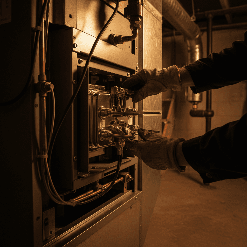 Furnace installation by licensed HVAC technician